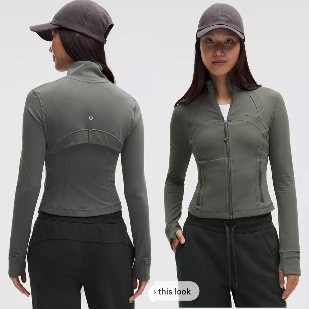 NWT Lululemon Nulu Cropped Define Jacket in Palm Deco Green Size 6